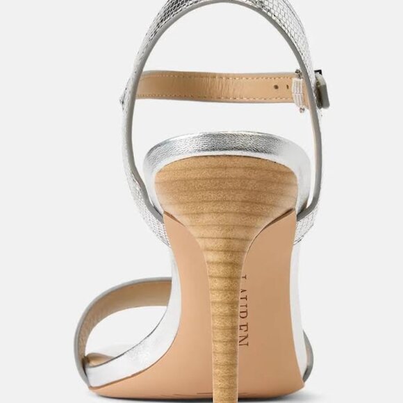 LAUREN Ralph Lauren Gwen Sandal (Polished Silver) Women's Wedge Shoes - Picture 3 of 4